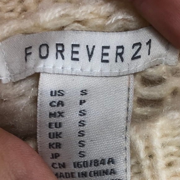 FOREVER 21 CROCHET VANILLA SWEATER S - Picture 8 of 8